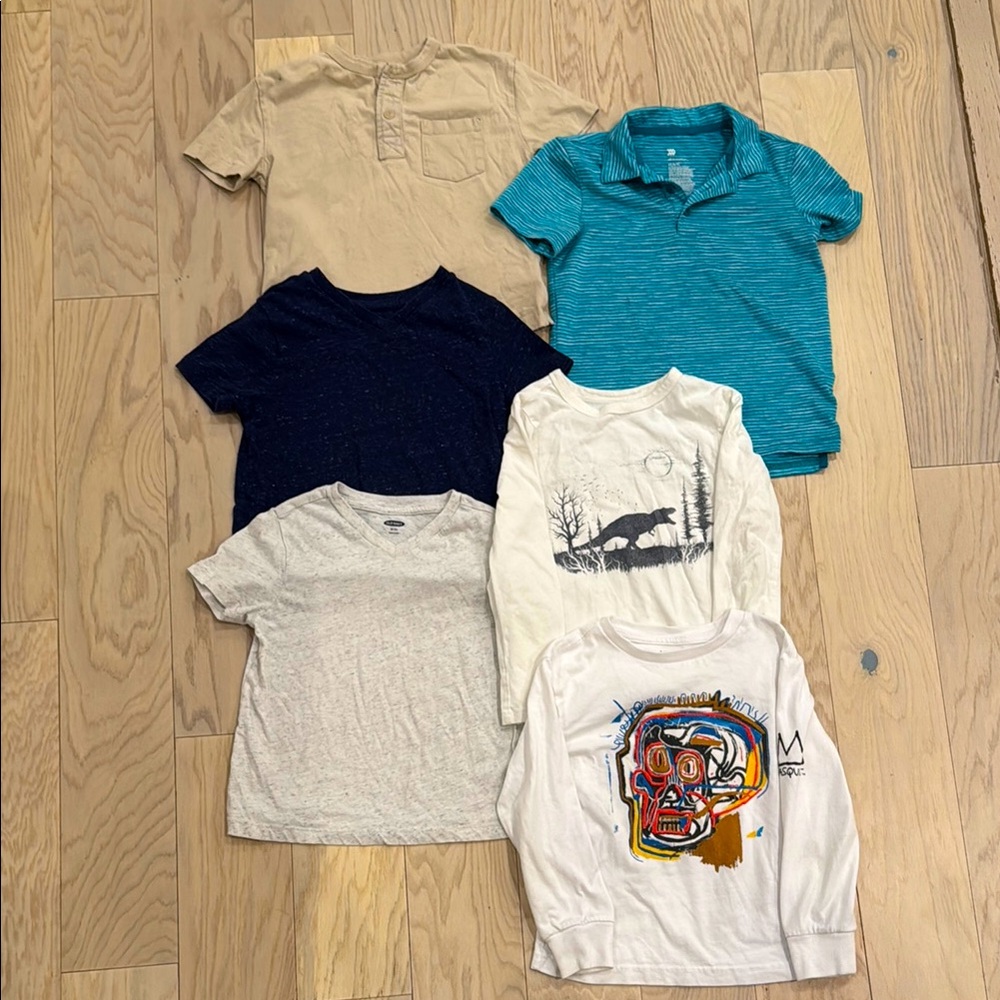 Gap Kids Toddler Boys Graphic and Solid Color T-Shirts Set LOT Size XS 4-5